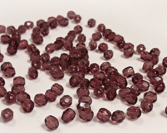 4mm Czech Glass Fire Polished Beads, Quantity 139