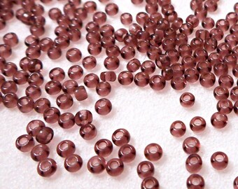 24 Grams Size 14/0 Translucent Violet Purple Glass Seed Beads