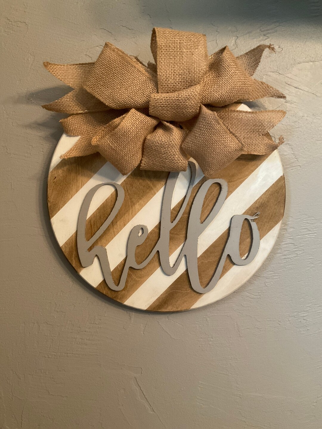 Round Door Hanger Wood on Wood Double Sided Wood Hanger Etsy