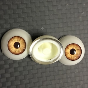 Doll eyes 18mm optical acrylic by Pabol International Company-flat back half eyes contemporary style high dome great quality-animal eyes