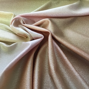 Stretch 4 way shimmer ombré fabric-Pale Yellow Peach Pink-Swimsuit fabric by the yard-Four way stretch fabric by the yard-four way stretch