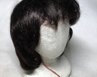 Vintage Doll wig 10”-Artist Collection “Marissa” dark brown color-100% real mohair imported from U.K.