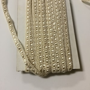 Trim 5 1/2 yards or 11 3/4 yards off white mini trim-cream beige dainty lace trim-Bridal dress trim-Satin look trim