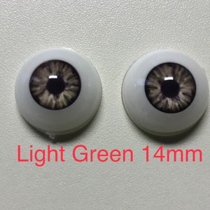 Doll eyes 14mm optical acrylic by Pabol International Company-flat back half eyes contemporary style high dome great quality-animal eyes