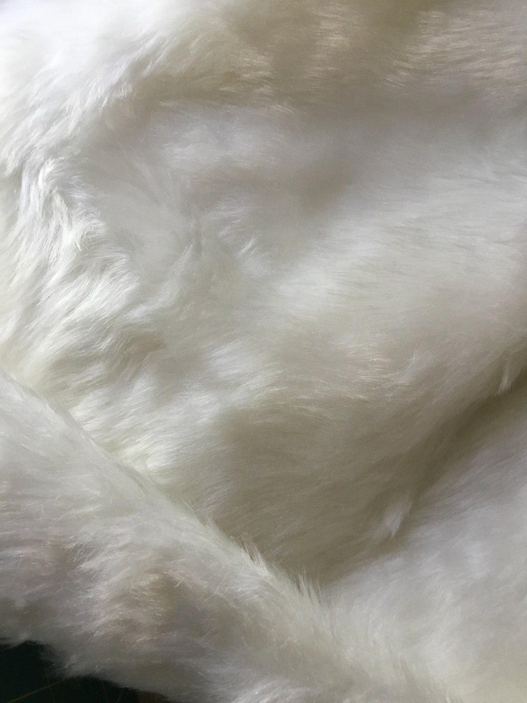 Vintage Faux White Fur Fabric High Quality Long Fur-white Shaggy Fake ...