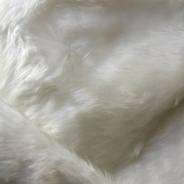 Vintage faux white fur fabric high quality long fur-white shaggy fake fur pillows-Photo prop fur-costume fabric craft project fur-Animal