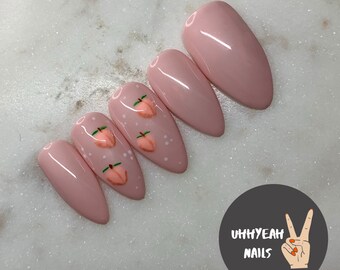 Peach Nails Etsy