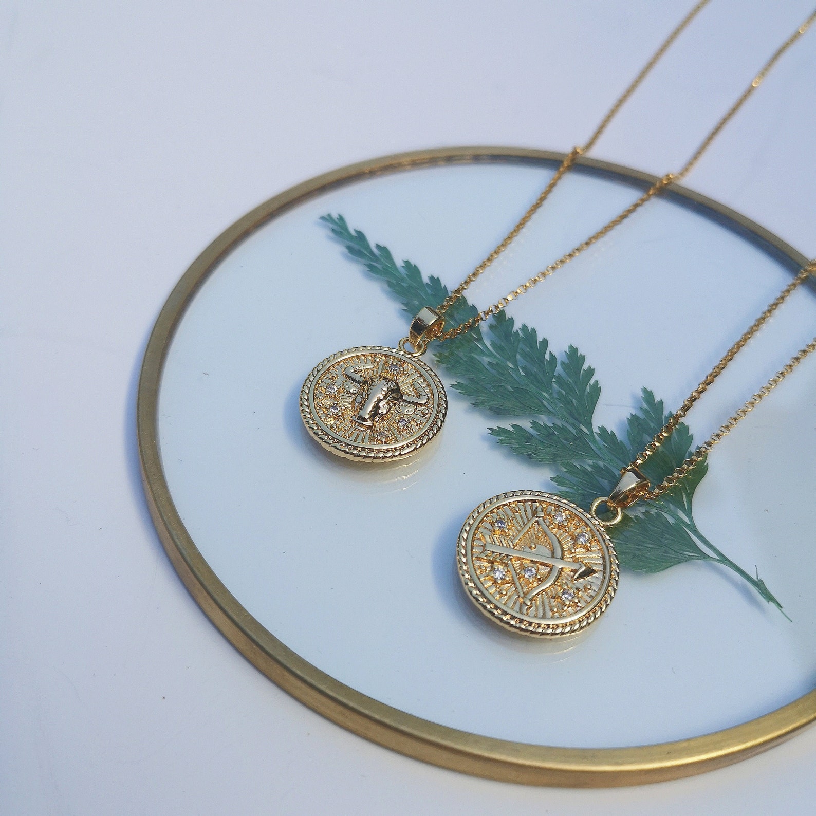 18K Gold Filled Zodiac Pendant Necklace Etsy UK