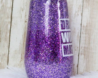 Ombre glitter tumbler, Drunk Wives Matter, glitter wine cup, funny gift for wife, personalized birthday gift for women, Friendship gift for