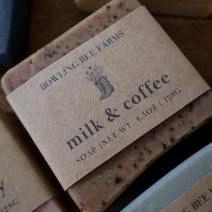 Milk & Coffee Soap | Raw Honey and Goats Milk, Fragrance-Free