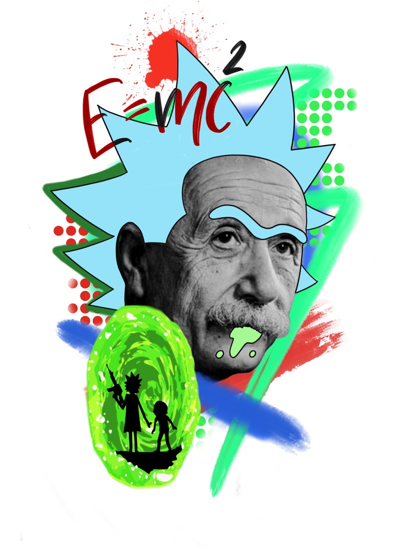 Rick and Morty Albert Einstein mash up Etsy