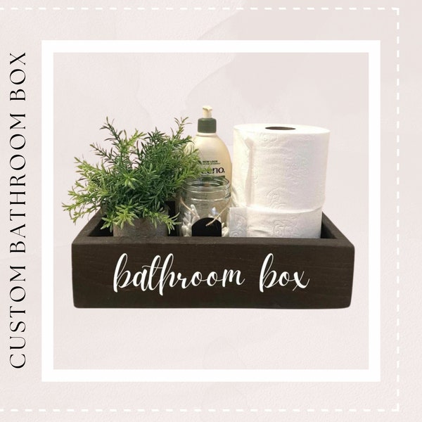 Personalized Bathroom Box - Bathroom Decor - Bathroom Box - Toilet Box - Bathroom Storage - Custom Bathroom Box - Bath Storage - Bathroom