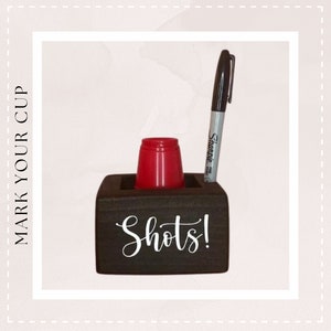 Schnapsbecherhalter - Markieren Sie Ihren Becher und trinken Sie Schnapshalter - Partybecherhalter - Schnapshalter - Handgemachter Schnapsglashalter - Schnapsglas