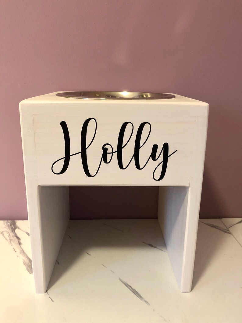 Single Dog Food and Water Bowl Stand Elevated Food Riser Etsy