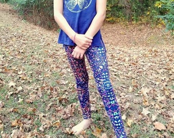 Girls multi-size legging pattern template with separate waistband - Instant download PDF sewing pattern file for home printing
