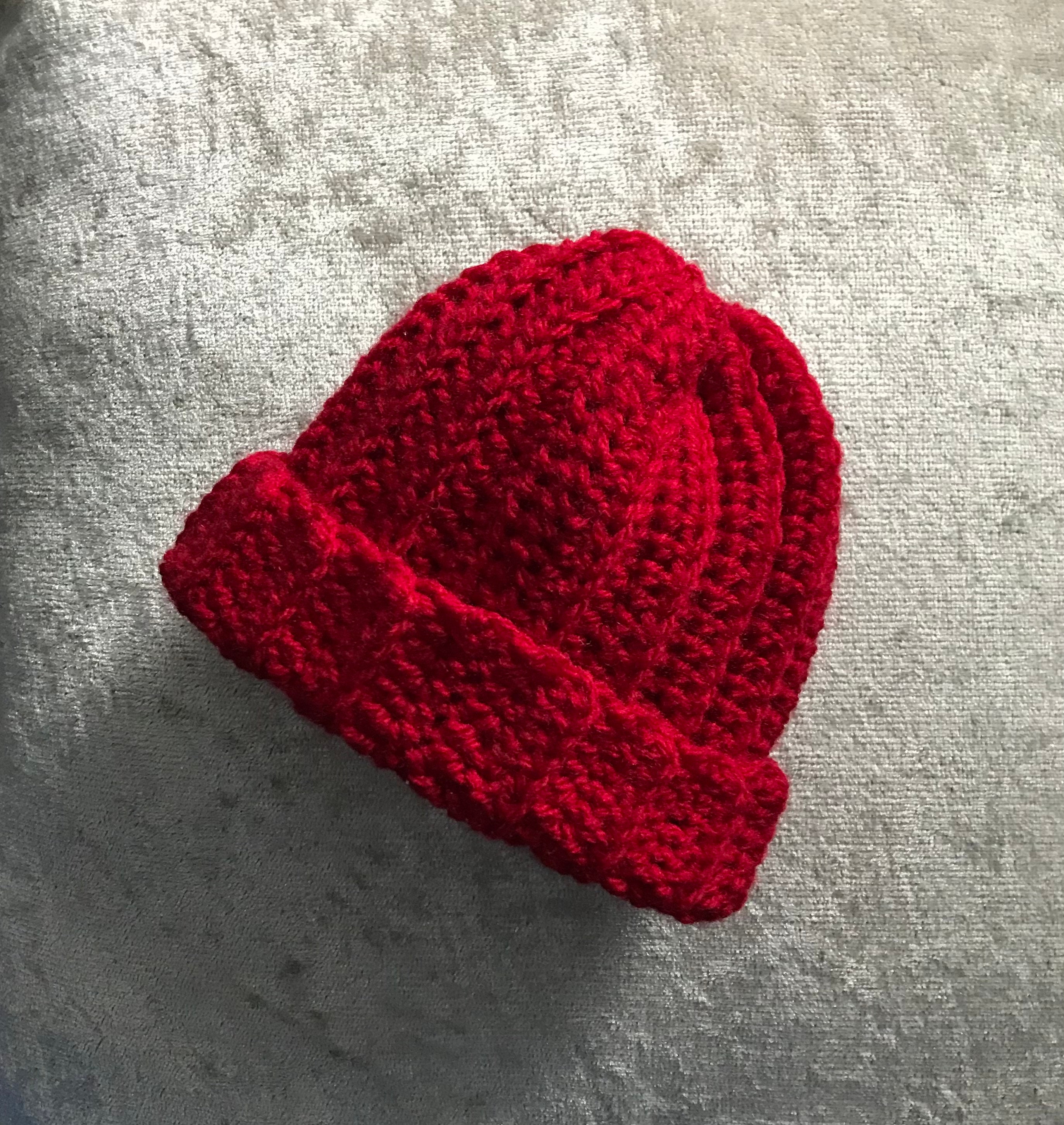 Red Newborn Ribbed Beanie Hat Baby Hat 