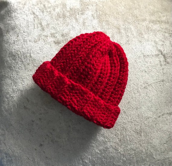 red baby beanie