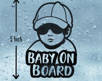 Baby On Board Vinyl Car Sticker: Waterproof Decal