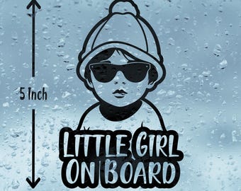 Little Girl On Board Vinyl Decal: Car, Camper-van Sticker