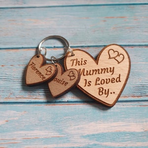 Personalised Gift Heart Keyring This Mummy is Loved By, Nanny, Auntie, Daddy, Granny, Grandpops, Grandad, Dad, Mum image 4