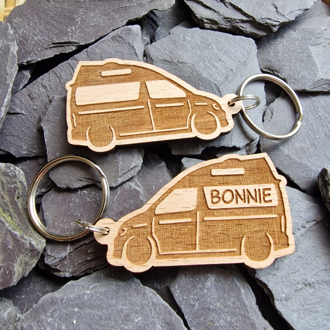 Van Life Keyring Van Life PopTop Engraved Keyring – Campervan Shape Gift For Camping & Road Trips Camping Gift Keychain Poptop Van - Foto 2