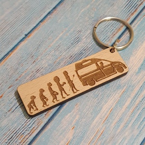 Bongo Evolution High Top Wooden Keyring, Male or Female Camper Gifts, Camper Keychain, Perfect Campervan gift for birthdays for him, For Her