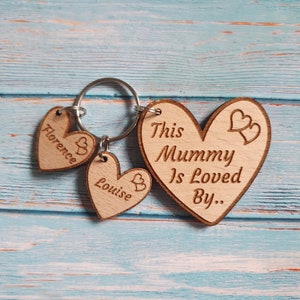 Personalised Gift Heart Keyring This Mummy is Loved By, Nanny, Auntie, Daddy, Granny, Grandpops, Grandad, Dad, Mum image 5