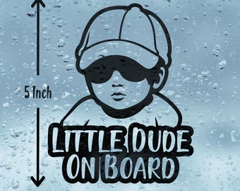Little Dude On Board Vinyl Car Decal: Waterproof Camper-van Sticker
