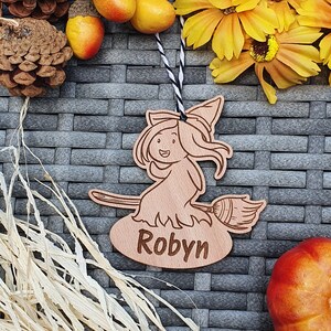 Personalised Halloween Decor, Tree Bauble, Custom Name Ghost Witch Pumpkin Gift