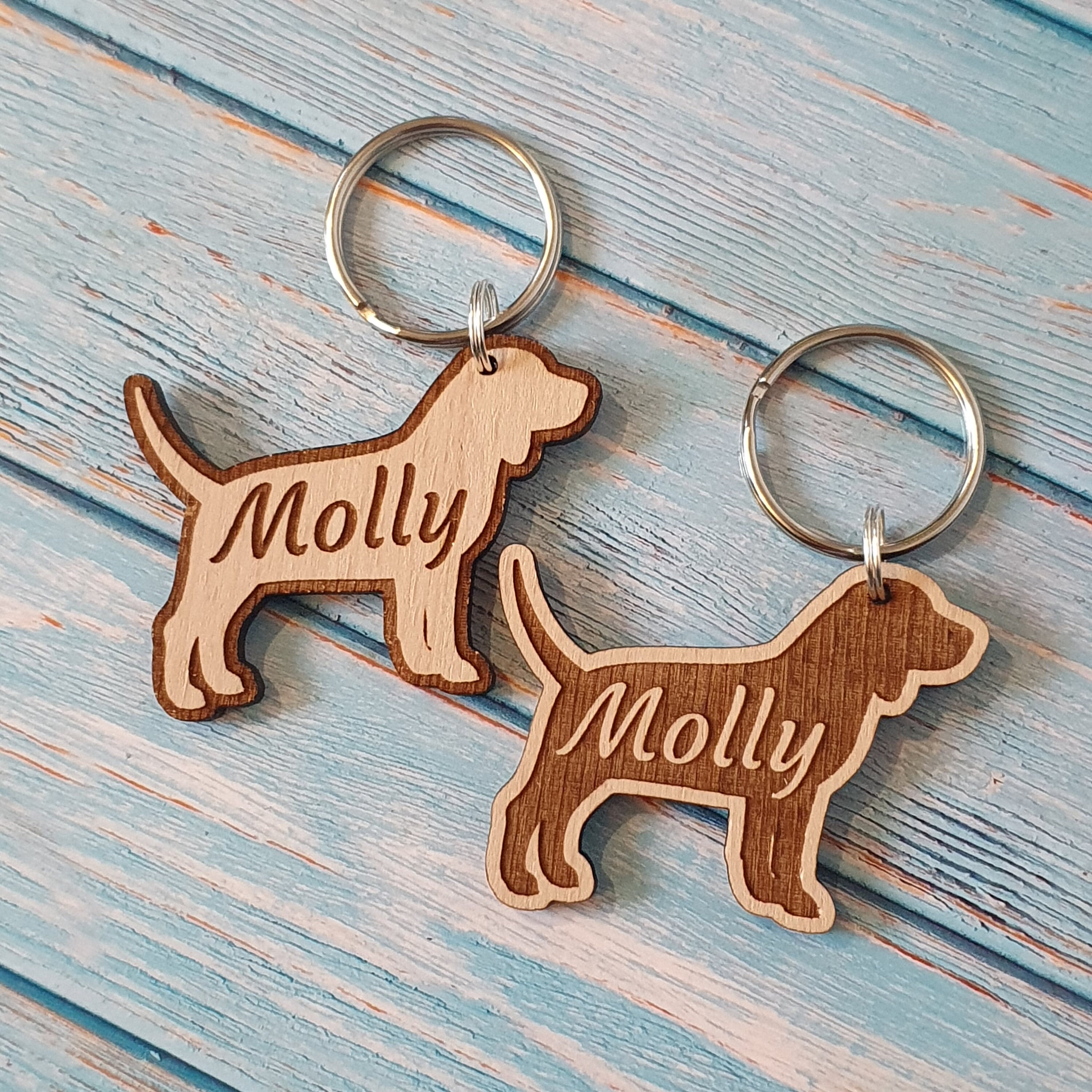 ANCIEN PORTE PHOTOS En Bois Et Inox Motif Chien 32X7Cm EUR 25,00