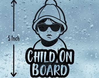 Child On Board Vinyl Decal: Car/Camper-van Safety Sticker