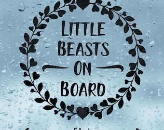 Little Beasts On Board Vinyl Decal - Car, Campervan Sticker