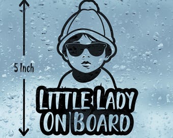 Little Lady On Board Vinyl Decal Sticker: Car, Camper-van