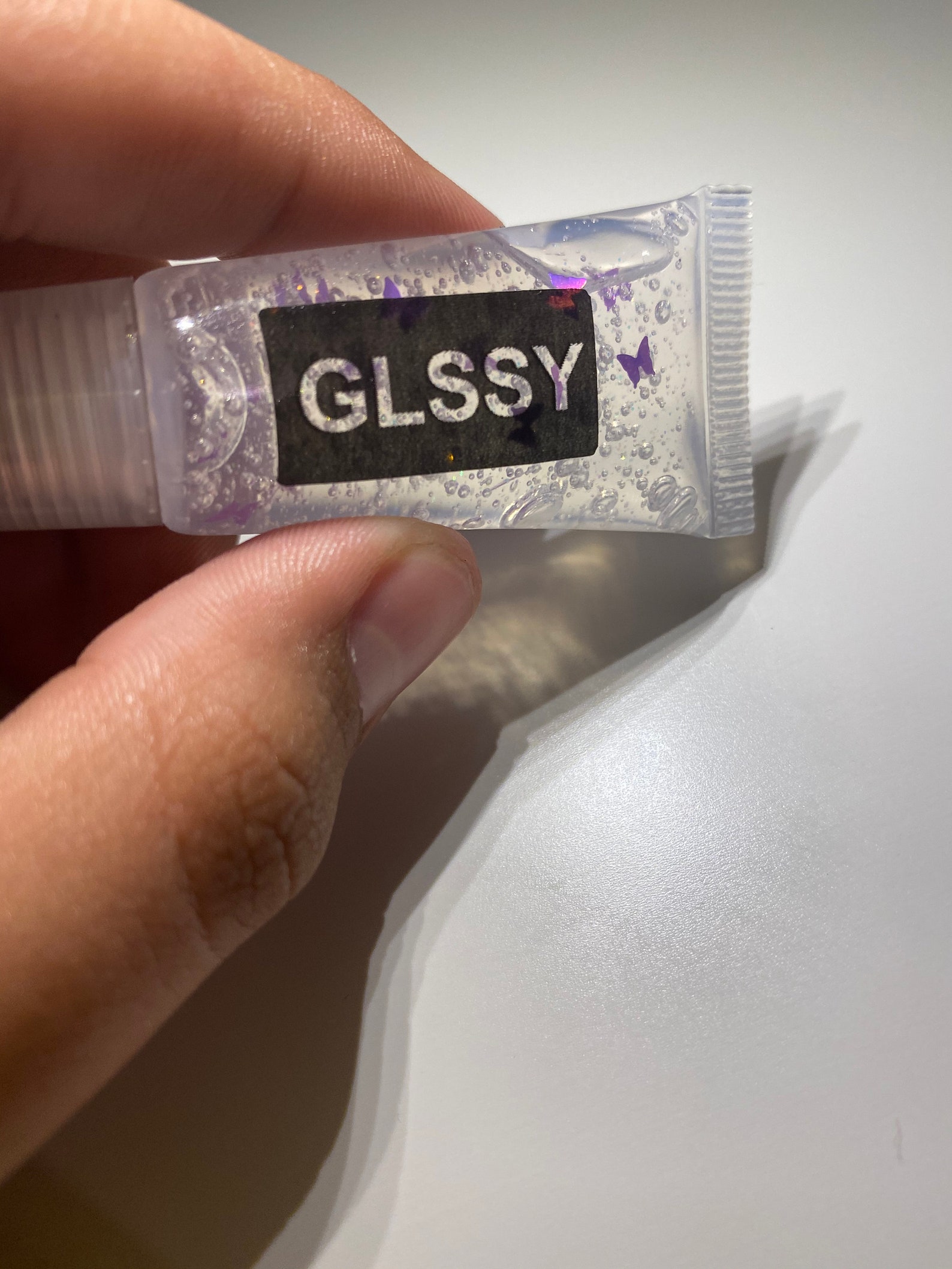 Manic Clear Glitter Lip Gloss With Holographic Butterfly Etsy