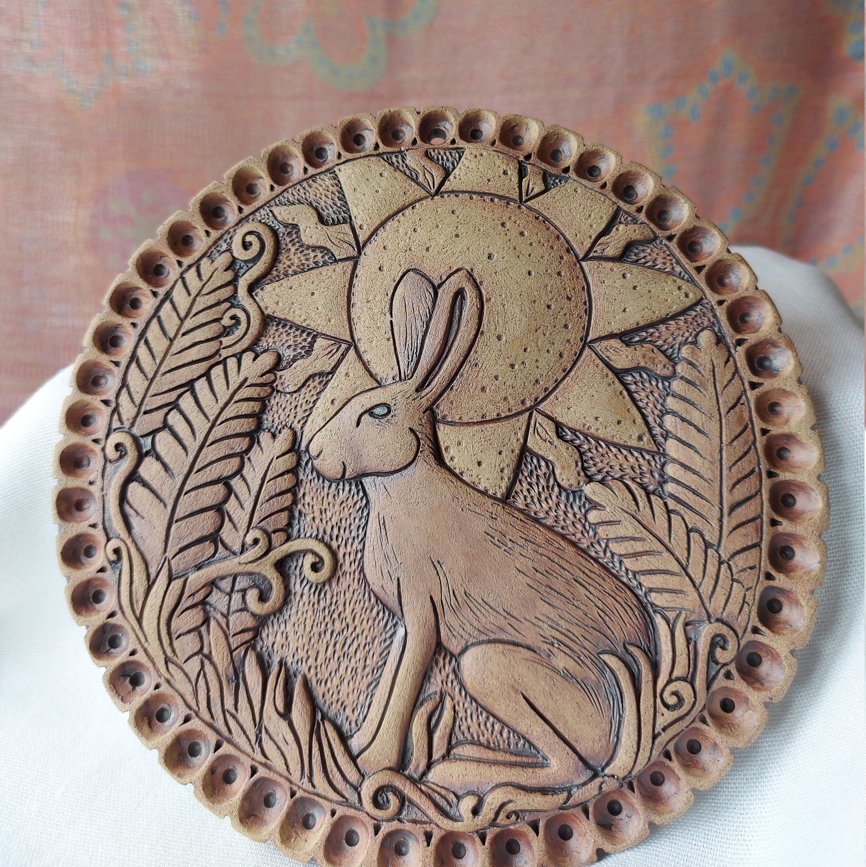 Handmade Pottery Hare Wall Plaque Etsy