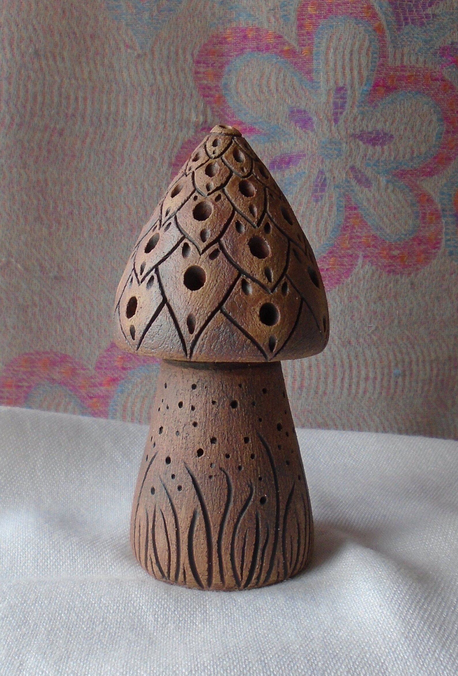 Handmade Pottery Mushroom Incense Cone Burner Etsy
