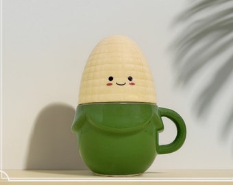 Mug, Design Mug, Corn Mug, Cute mug, gift, housewarming gift, cute design, ceramic, ceramic mug, cup, designed cup, interior, cutlery