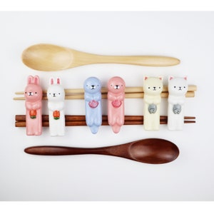 Ceramic Cutlery Plates - Cat / Otter / Rabbit