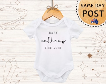 Baby Bodysuit Personalised, Custom Baby Onesie, Personalised Baby, Baby Name personalised Onesie, Baby Shower, Baby Gift, Personalisation