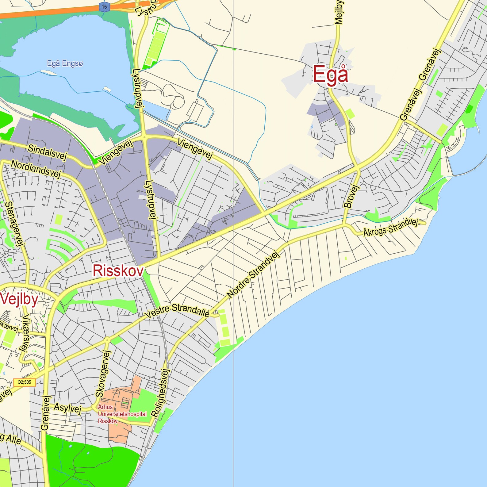 Aarhus Denmark. Detailed City Map. Editable PDF Map. Custom | Etsy