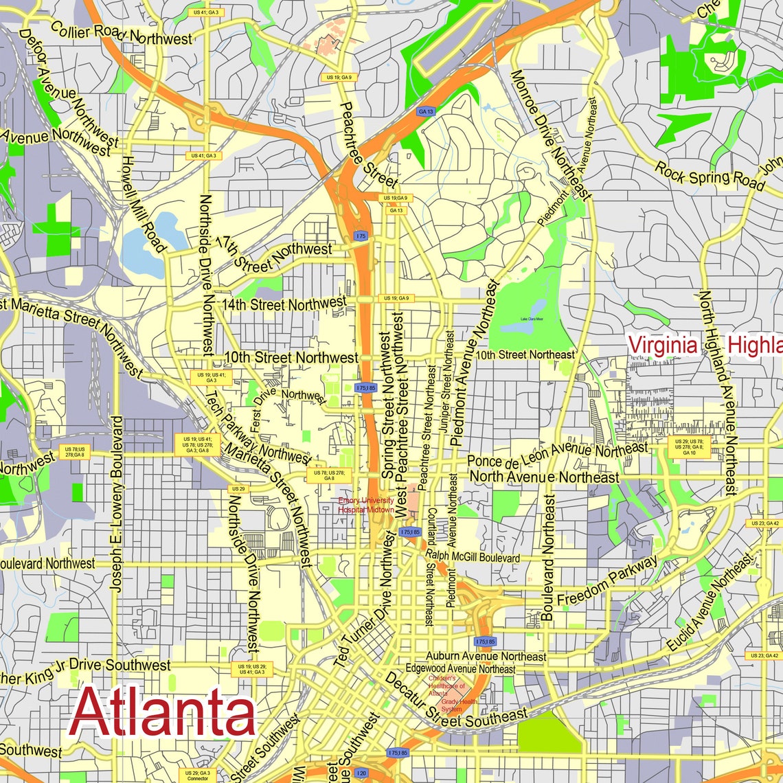 Show Me A Map Of Atlanta Georgia 