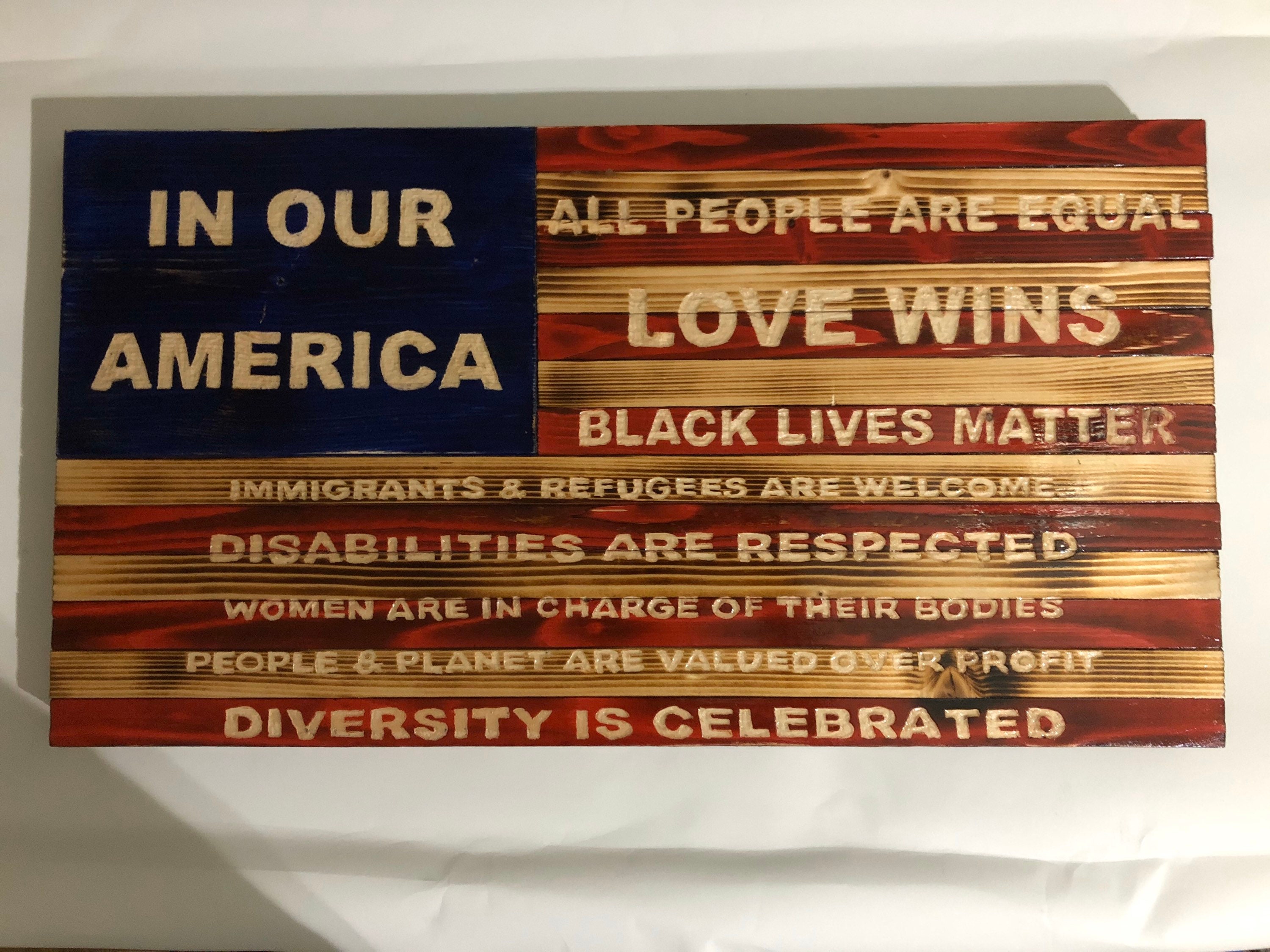 Handmade Wooden Flags. Dimensions 24 X 13ish Etsy