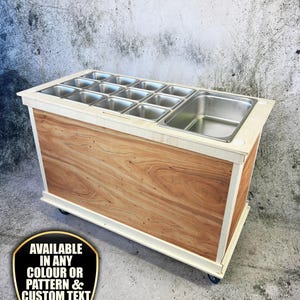 シャルキュトリーカート、スイーツカート、シャンパンカート、木製または防水プラスチック製。持ち運び可能、モバイルカート、シャルキュトリートロリー、幅 4 フィート