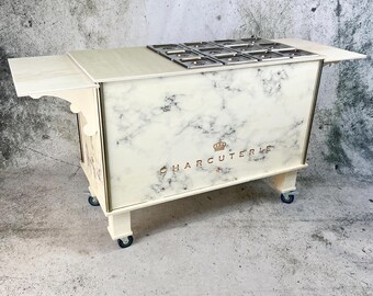6ft Wide Customizable Wood Charcuterie Cart: Event Candy Bar, Transportable