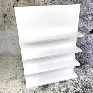 White Plastic Freestanding Display Stand: Shot, Cupcake & Donut Wall.Waterproof