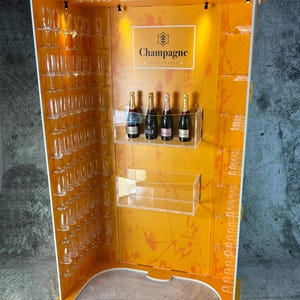 LED Champagne Booth, Champagne Kiosk,Champagne Stand, Champagne,Champagne Cart,FullSize Booth 2.1m Tall 1.2m Wide Champagne Wall, Candy Cart
