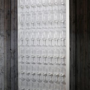 White Waterproof Prosecco Wall: Champagne Flute Display, Holds 48 Flutes