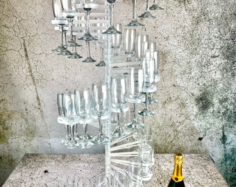 Champagne flute stand, champagne flute spiral Prosecco flute spiral made from thick clear acrylic stand out piece. 2 sizes available 20/40