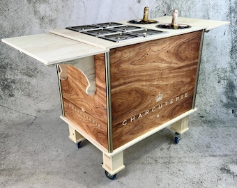 Customizable Wood Charcuterie Cart: Event Candy Bar, Branded Display
