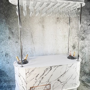 Champagne cart, Double Cart Round End, Champagne bar, Candy Cart, Multipurpose Cart 5ft wide x 7ft tall x 2ft Deep with coaster wheels/legs